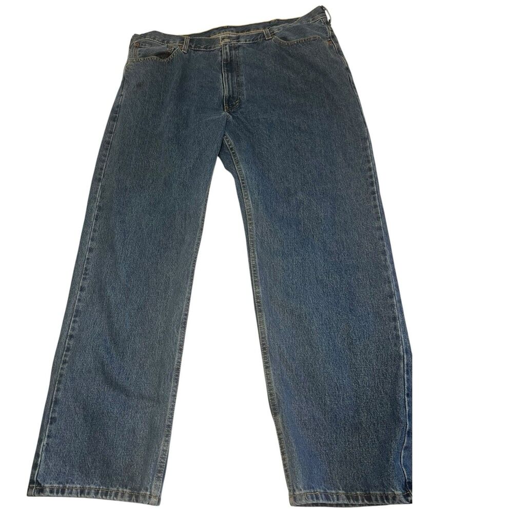Levis 505 Straight Jeans Mens 44x32 Blue Denim Regular Fit Y2K Streetwear Basic
